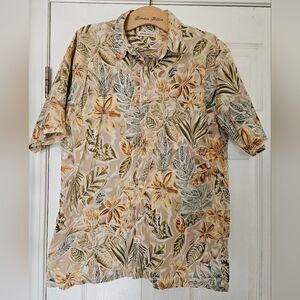 Vintage Burma Bibas Button Up Short Sleeve Hawaiian Shirt Size Large